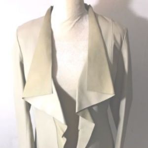 ZENOBIA Stone Leaf Taupe Beige Soft Leather Jacket